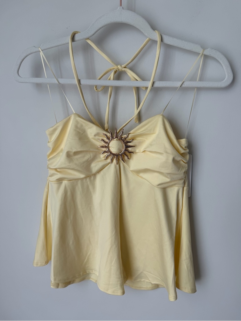 Gaze yellow gold sun halter top